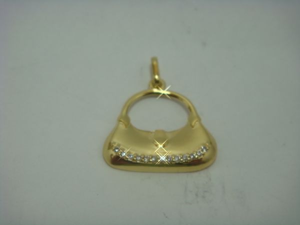 MINI PINGENTE BOLSINHA EM OURO 18 KILATES